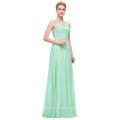 Grace Karin Ärmellos V-Ausschnitt Backless Chiffon Aquamarine Abendkleid GK000091-1